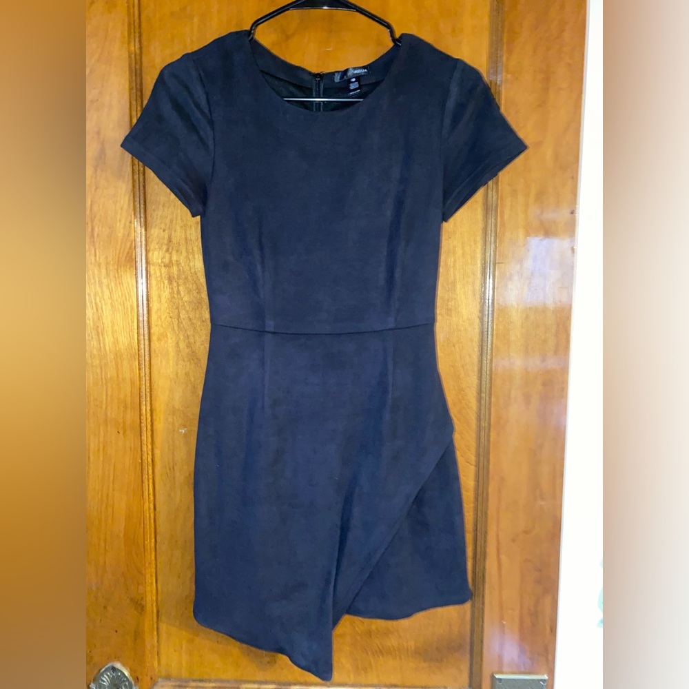 AQUA Microsuede Asymmetrical Dress